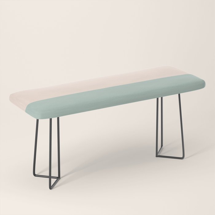 Minimalist Color Block in Cream and Light Celadon Mint Aqua Sage Bench Gallery Image 1