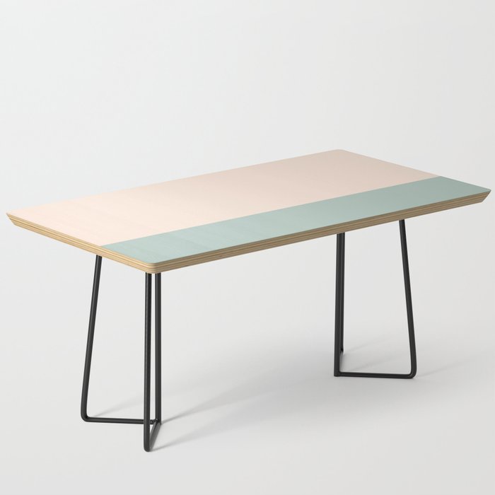 Minimalist Color Block in Cream and Light Celadon Mint Aqua Sage Coffee Table Gallery Image 1