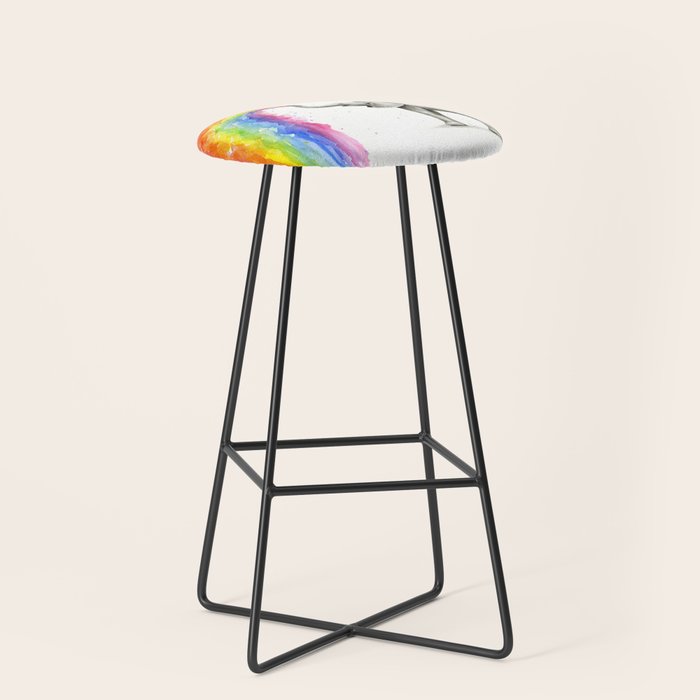 Baby Elephant Spraying Rainbow Stool Gallery Image 1