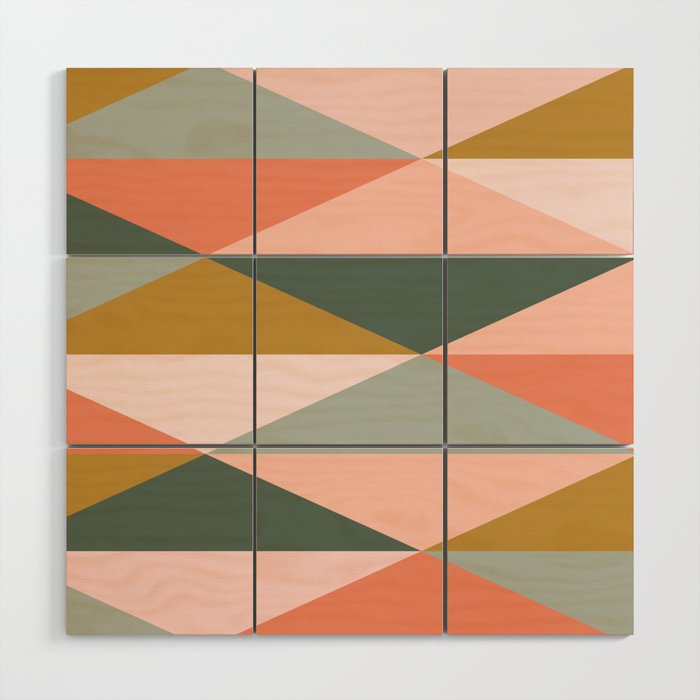 Earthy Desert Geometrics Wood Wall Art Gallery Image 1