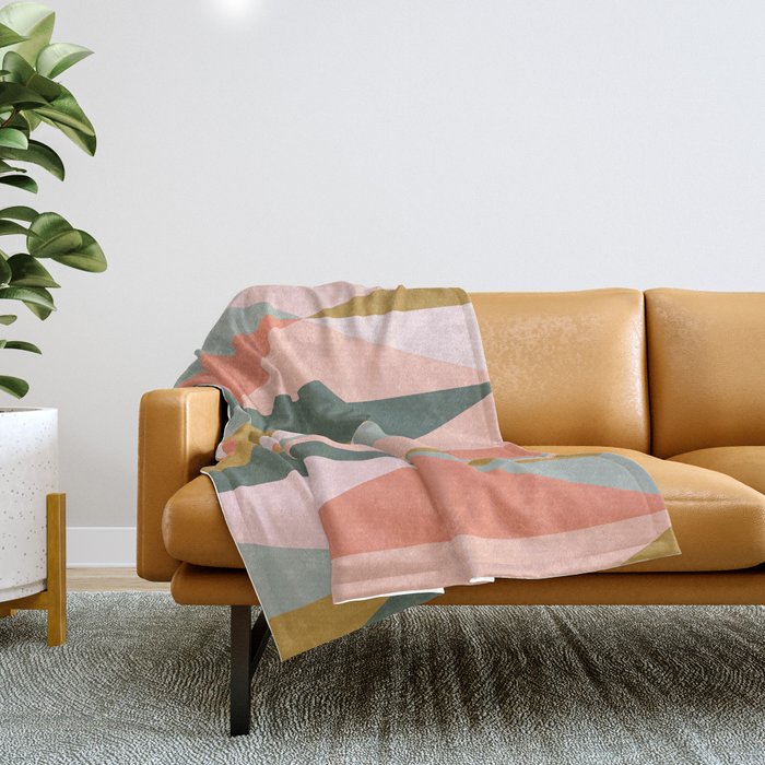 Earthy Desert Geometrics Throw Blanket Gallery Image 1