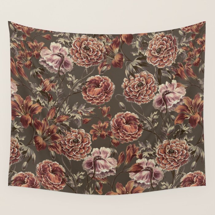 ORANGE LILY AND POPPY Wall Tapestry Gallery Image 1