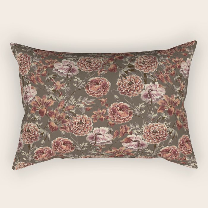 ORANGE LILY AND POPPY Rectangular Pillow Gallery Image 1