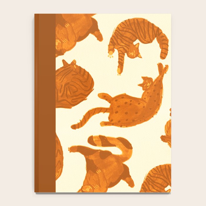 Sleepy Cozy Kitty Cats in Buttercup & Orange Notebook Gallery Image 4