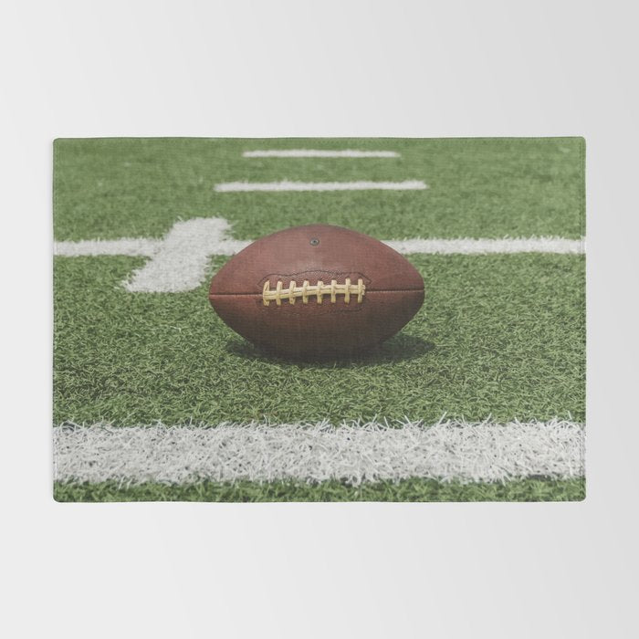 American Football Court with ball on Gras Rug Gallery Image 2