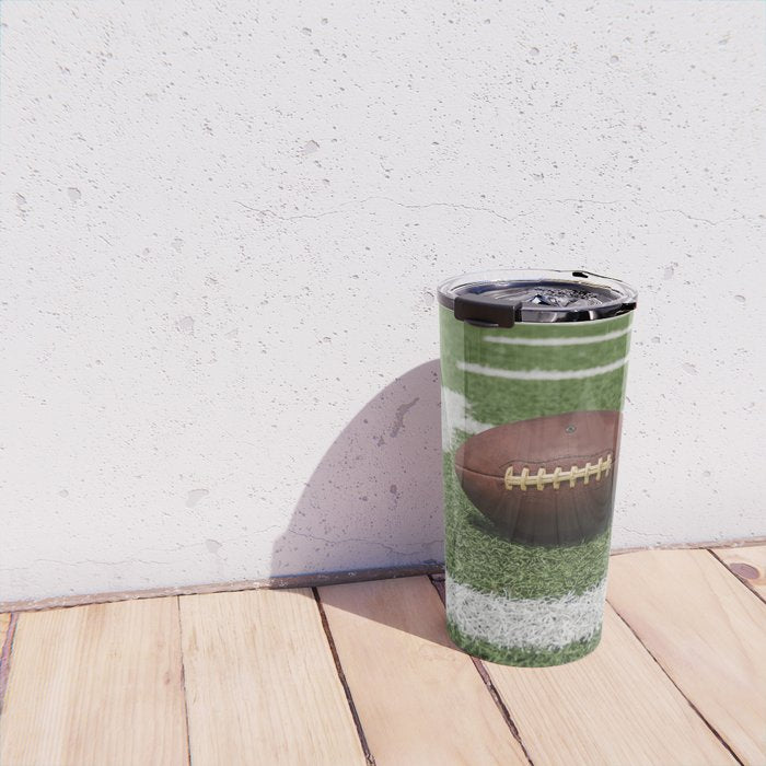 American Football Court with ball on Gras Travel Mug Gallery Image 4