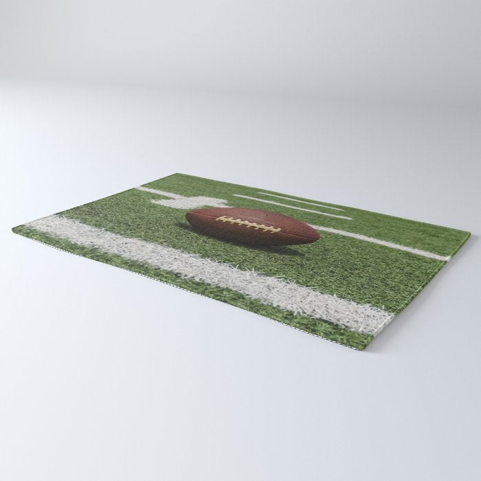 American Football Court with ball on Gras Rug Gallery Image 3