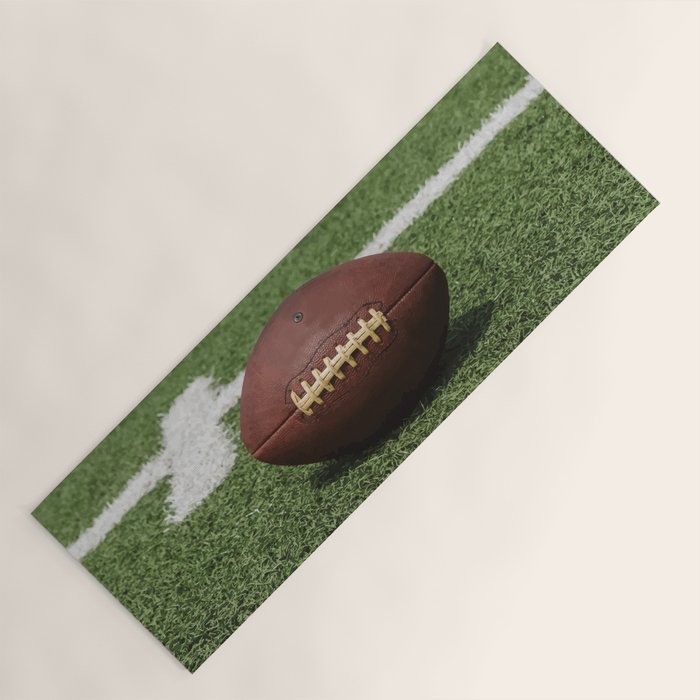 American Football Court with ball on Gras Yoga Mat Gallery Image 1