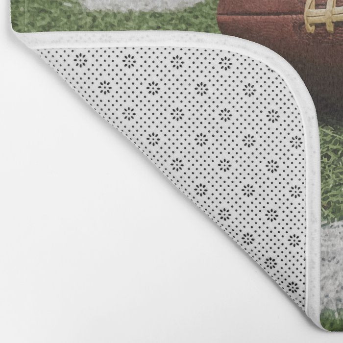 American Football Court with ball on Gras Bath Mat Gallery Image 2