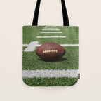 American Football Court with ball on Gras Tote Bag Gallery Image 1