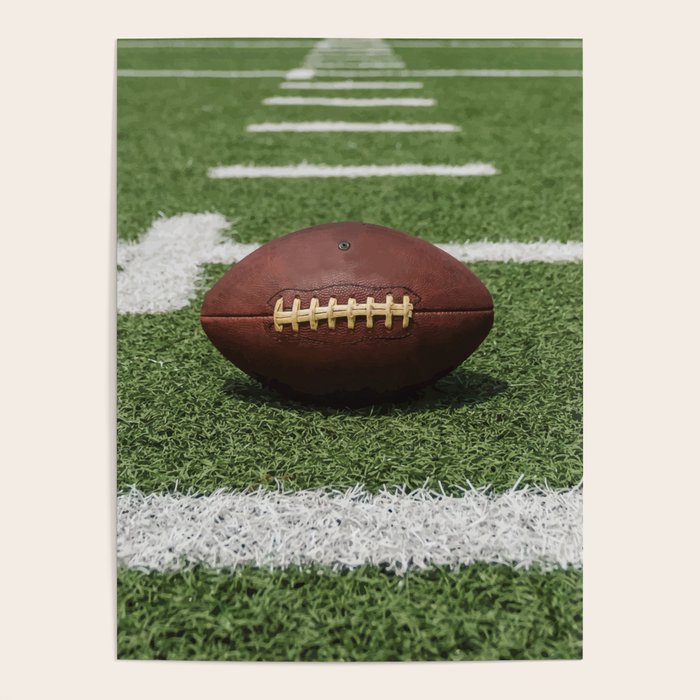 American Football Court with ball on Gras Poster Gallery Image 4
