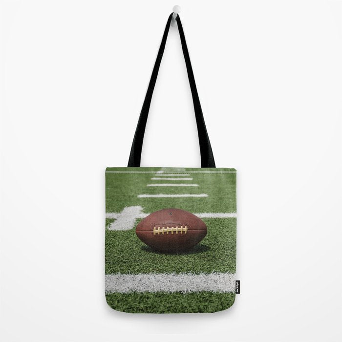 American Football Court with ball on Gras Tote Bag Gallery Image 2