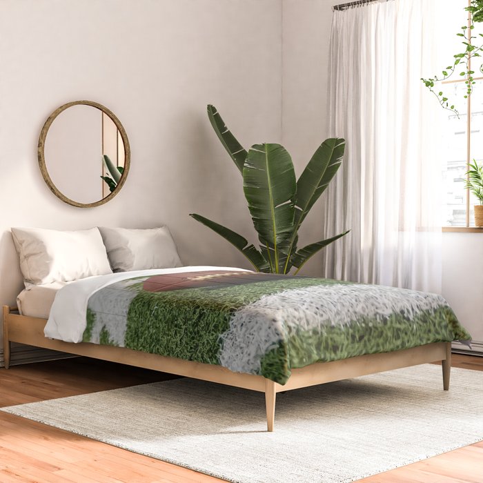 American Football Court with ball on Gras Comforter Gallery Image 2