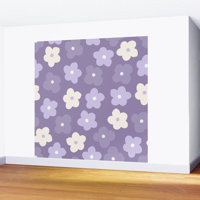 Purple Flowers Wall Mural Gallery Image 2