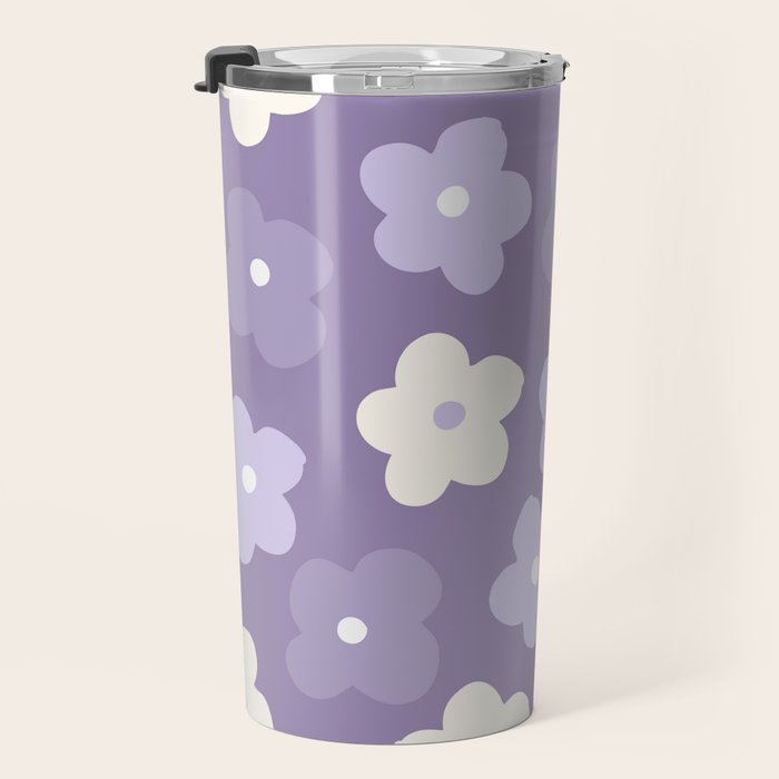 Purple Flowers Travel Mug Gallery Image 3