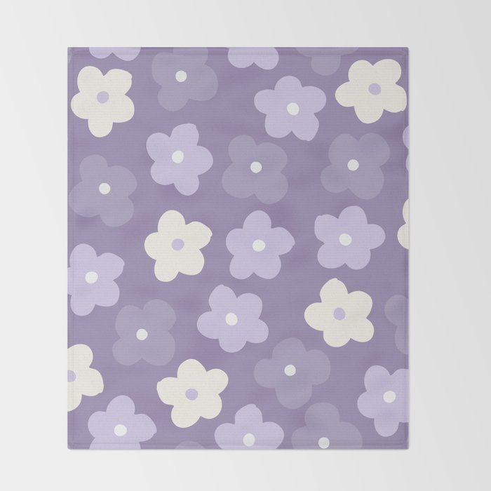 Purple Flowers Throw Blanket Gallery Image 2