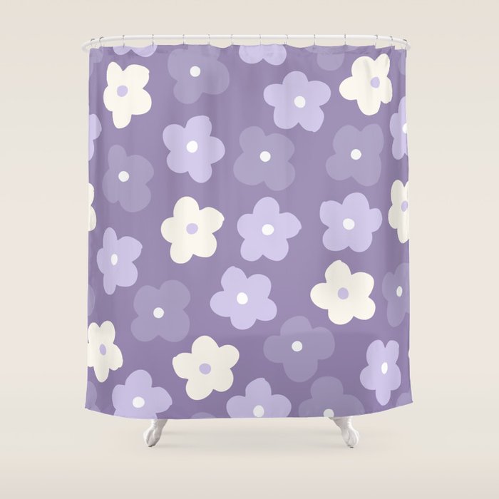 Purple Flowers Shower Curtain Gallery Image 1