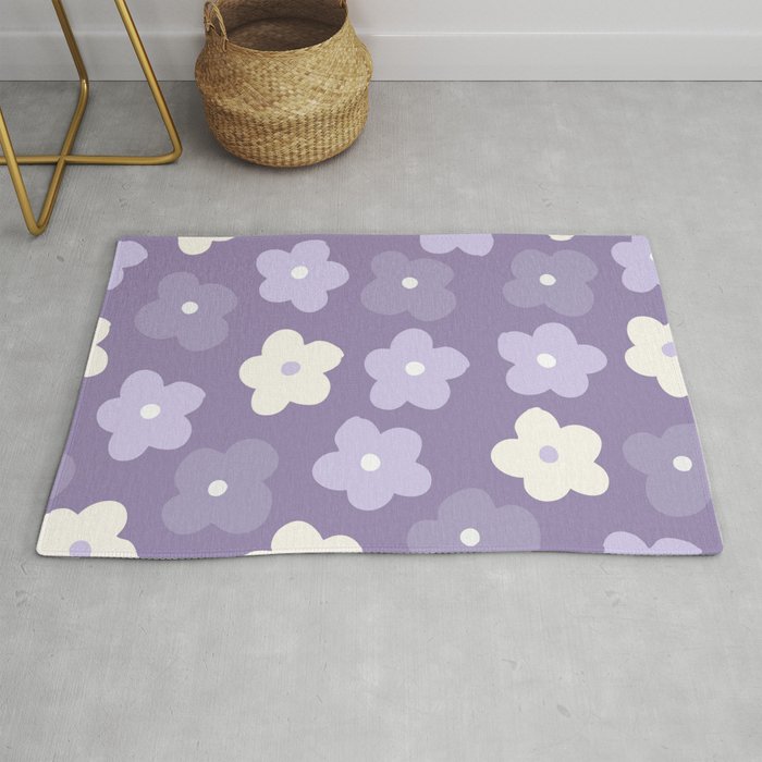 Purple Flowers Rug Gallery Image 1
