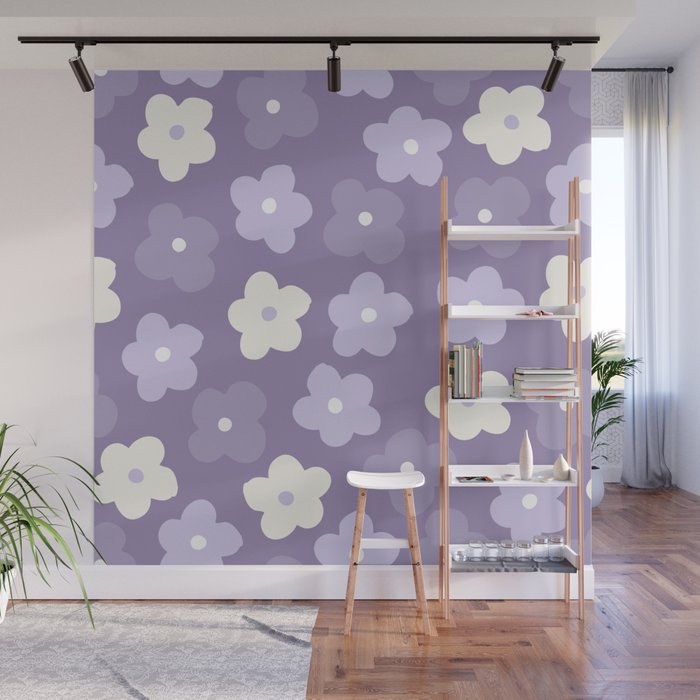 Purple Flowers Wall Mural Gallery Image 1