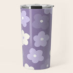 Purple Flowers Travel Mug Gallery Image 1