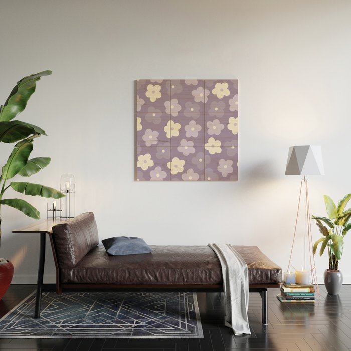 Purple Flowers Wood Wall Art Gallery Image 2