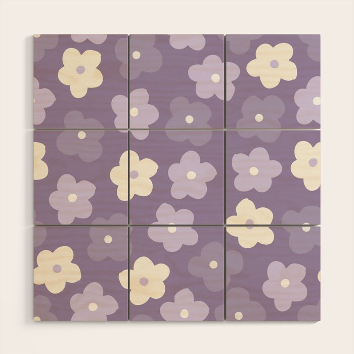 Purple Flowers Wood Wall Art Gallery Image 1