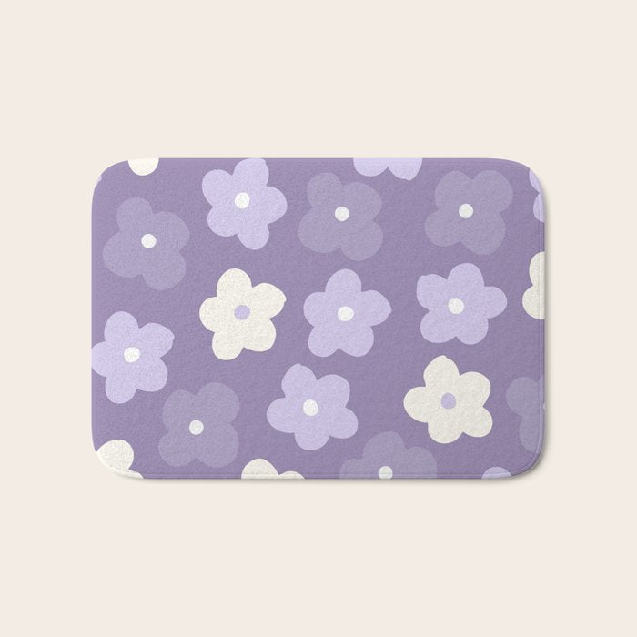 Purple Flowers Bath Mat Gallery Image 1