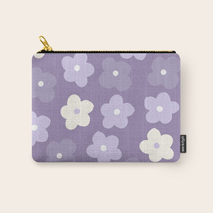 Purple Flowers Carry All Pouch Gallery Image 1