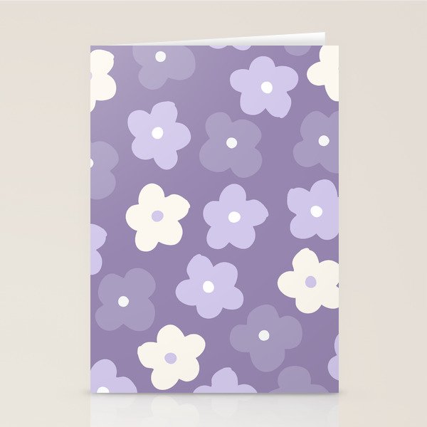 Purple Flowers Stationery Card Gallery Image 1
