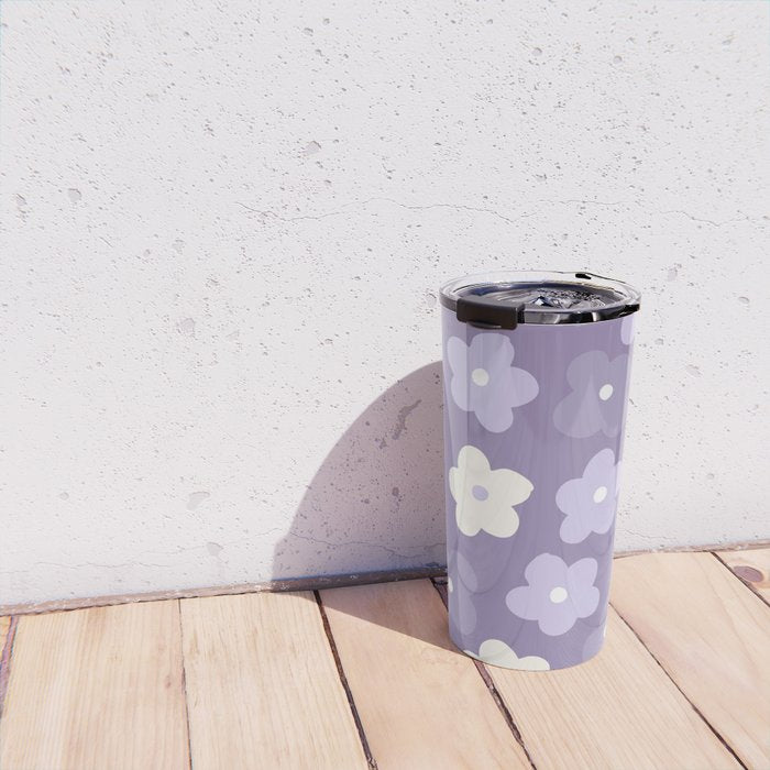 Purple Flowers Travel Mug Gallery Image 4