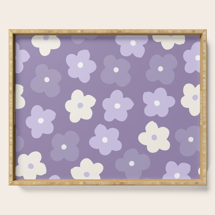 Purple Flowers Serving Tray Gallery Image 1
