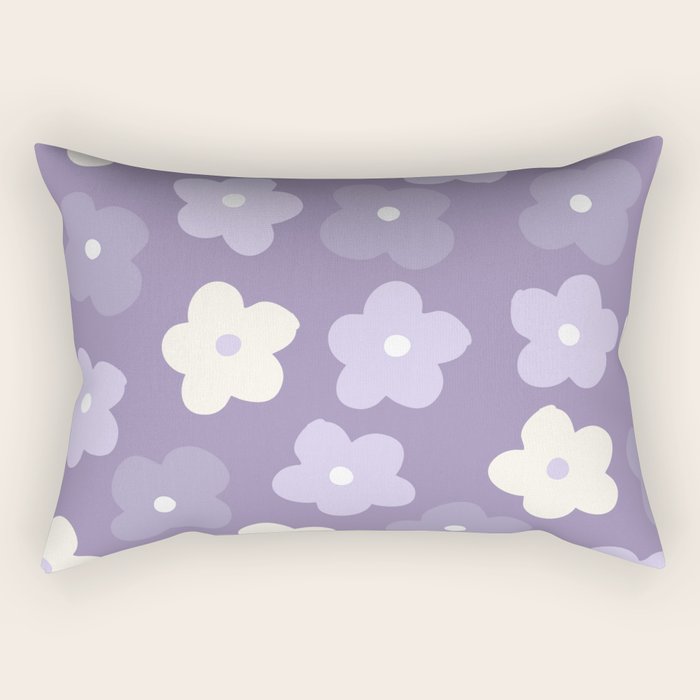Purple Flowers Rectangular Pillow Gallery Image 2