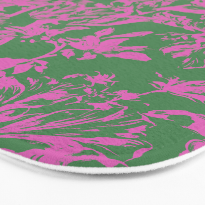 Pink petals on green Bath Mat Gallery Image 3