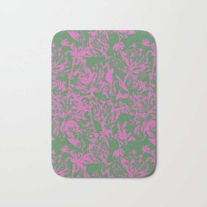 Pink petals on green Bath Mat Gallery Image 1