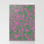 Pink petals on green Stationery Card Gallery Image 2