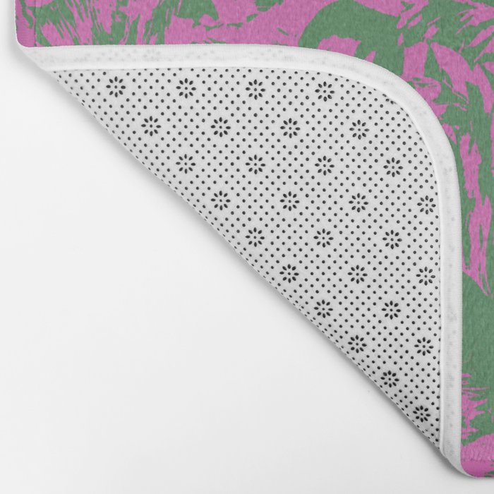 Pink petals on green Bath Mat Gallery Image 2