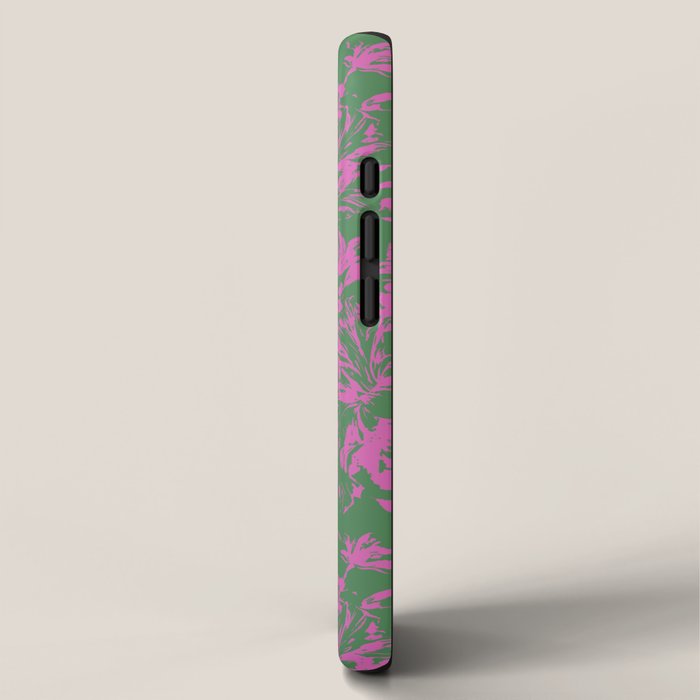 Pink petals on green iPhone Case Gallery Image 2
