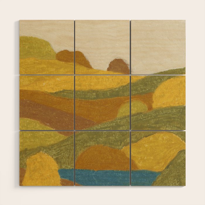 Golden Hills, Quiet Lake Wood Wall Art Gallery Image 1