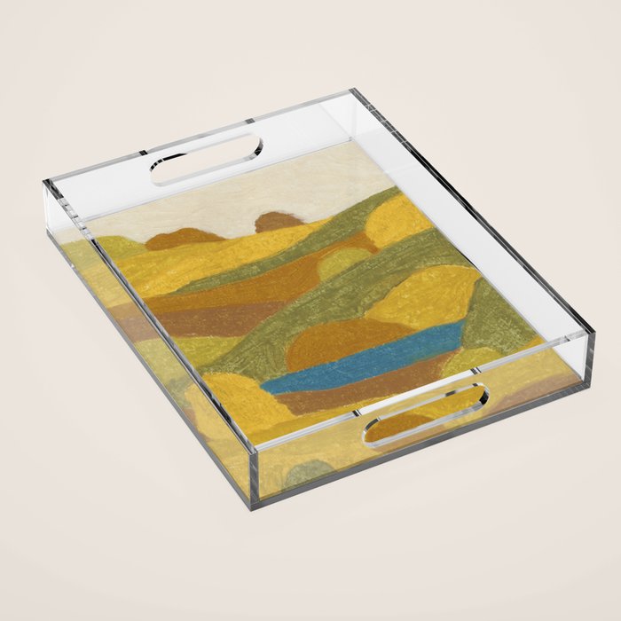 Golden Hills, Quiet Lake Acrylic Tray Gallery Image 1