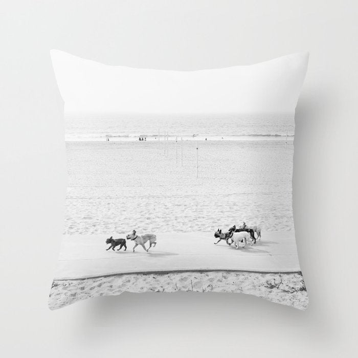 Puppy Traffic, French Bulldogs, Frenchie Art, French Bulldog Gifts Throw Pillow Gallery Image 6