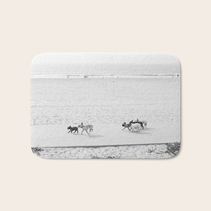 Puppy Traffic, French Bulldogs, Frenchie Art, French Bulldog Gifts Bath Mat Gallery Image 1