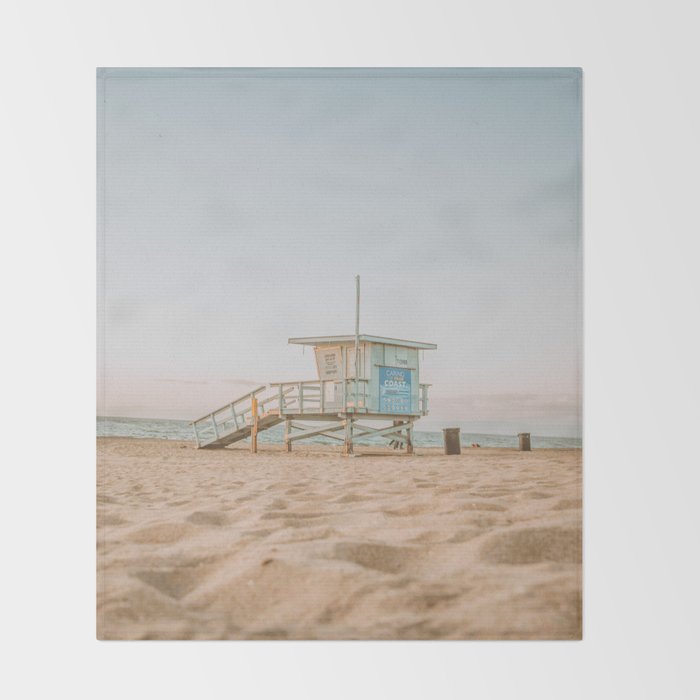 no lifeguard xiv / redondo beach, california Throw Blanket Gallery Image 2