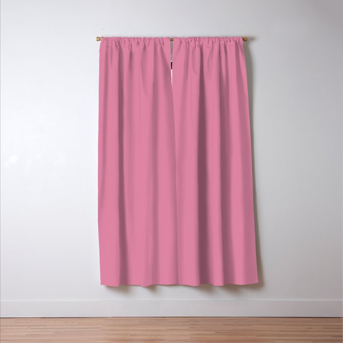 Bubble Gum Pink Solid Color Window Curtain Gallery Image 3