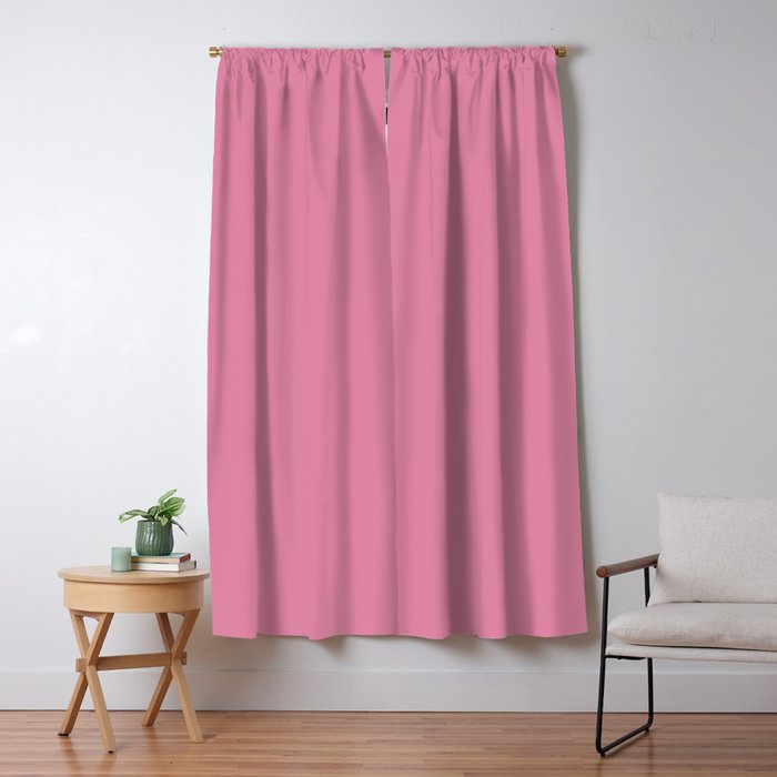 Bubble Gum Pink Solid Color Window Curtain Gallery Image 1