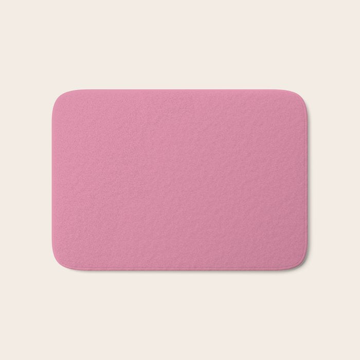 Bubble Gum Pink Solid Color Bath Mat Gallery Image 1