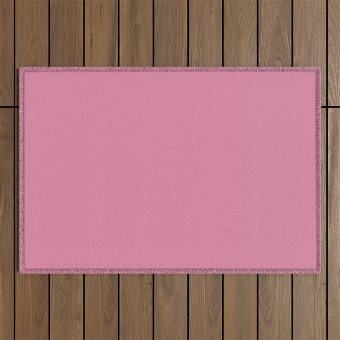 Bubble Gum Pink Solid Color Outdoor Rug Gallery Image 1