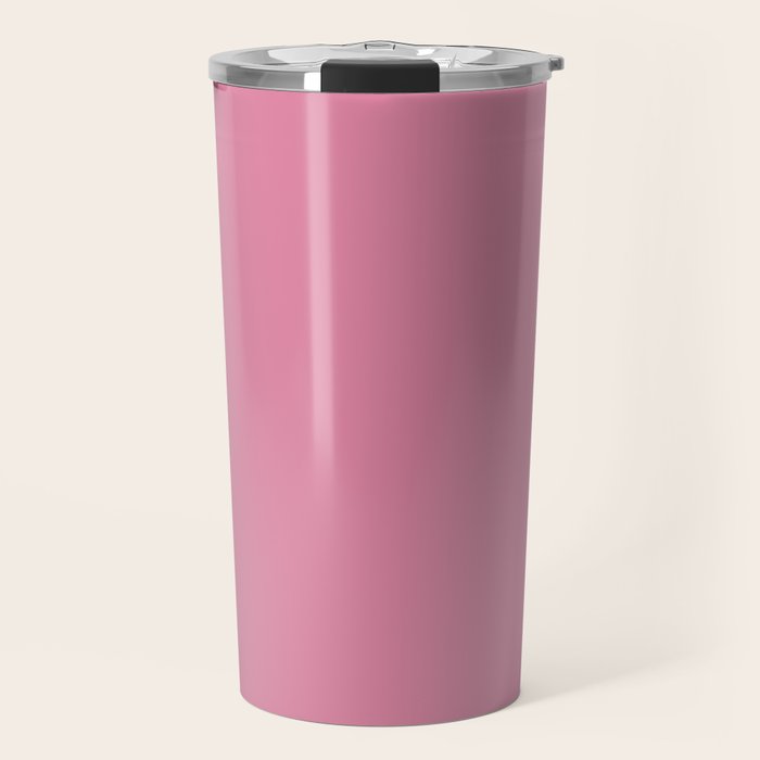 Bubble Gum Pink Solid Color Travel Mug Gallery Image 1