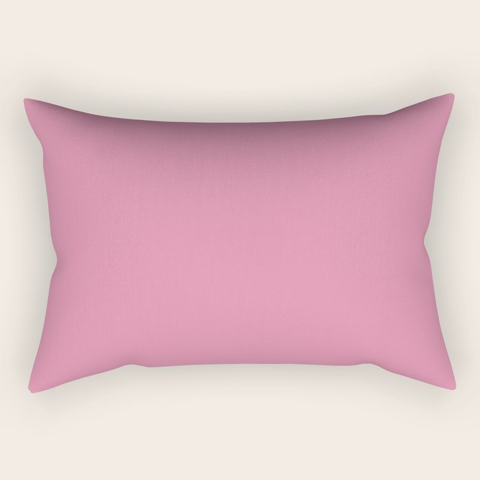 Bubble Gum Pink Solid Color Rectangular Pillow Gallery Image 1