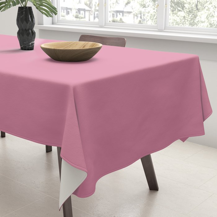 Bubble Gum Pink Solid Color Tablecloth Gallery Image 3