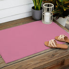 Bubble Gum Pink Solid Color Outdoor Rug Gallery Image 2